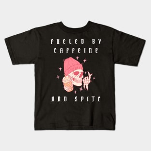 fueled by caffeine and spite Kids T-Shirt